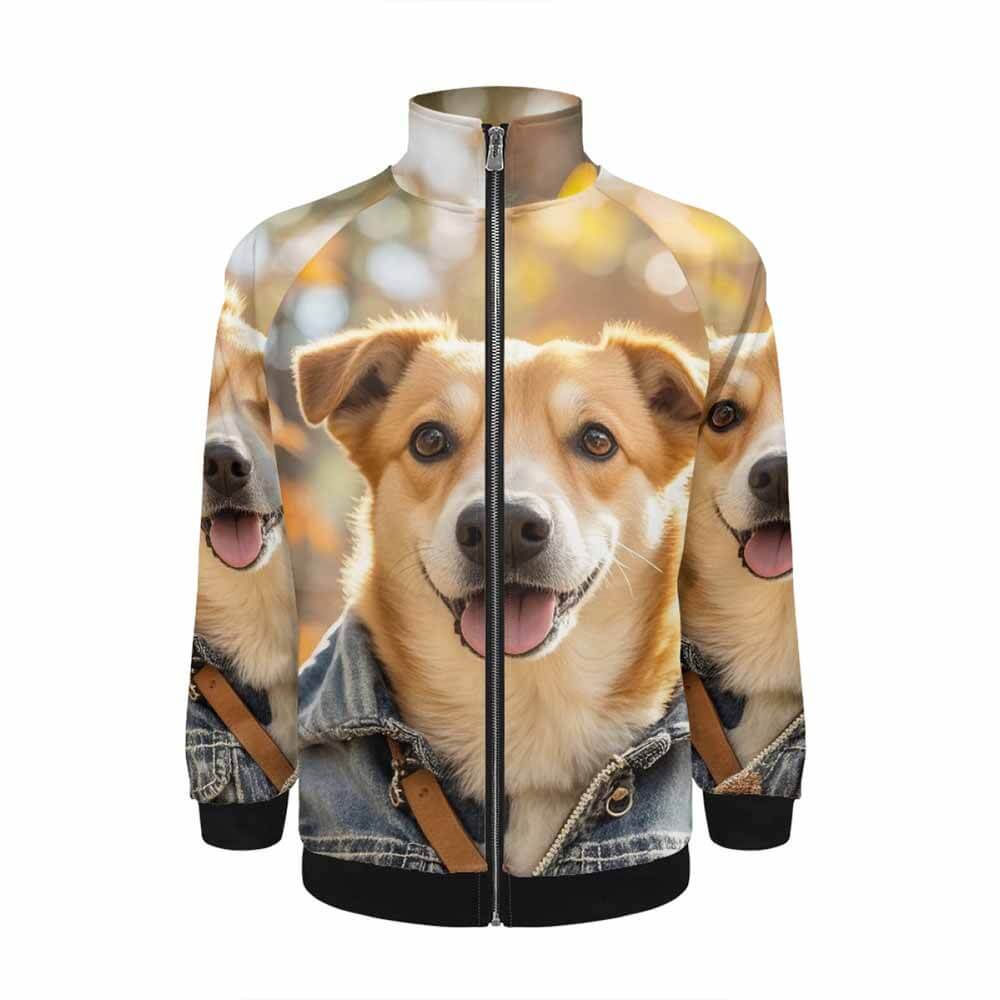 Fall Happy Puppy Collar Zip-Up Jacket | Gthic.com