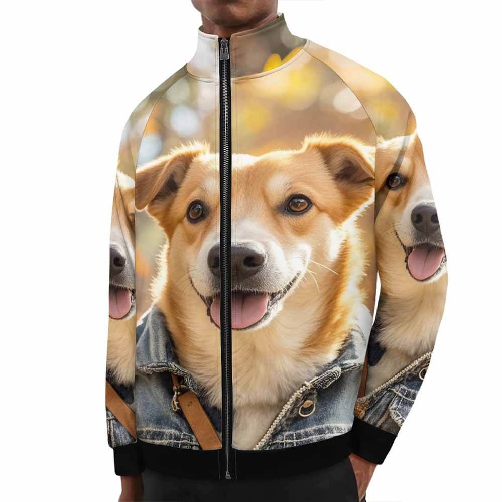 Fall Happy Puppy Collar Zip-Up Jacket | Gthic.com