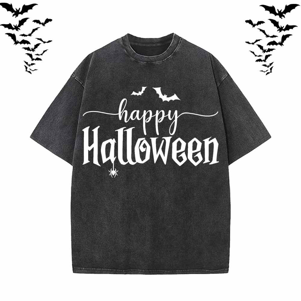Happy Halloween Vintage Washed T-shirt Vest Top | Gthic.com
