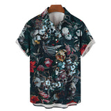 Hawaiian Skeleton Print Polyester Shirt | Gthic.com