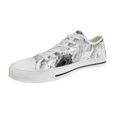 Hazy Black Flowers Print Canvas Shoes