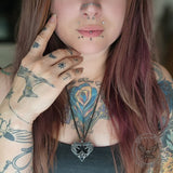 Pendentif Viking en acier inoxydable Fenrir Wolf en forme de cœur