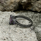 Heart-shaped Purple Zircon Brass Engagement Ring