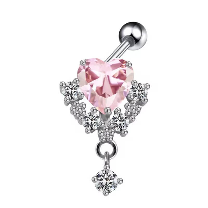 Heart-Shaped Wings Stainless Steel Piercing Earrings | Gthic.com