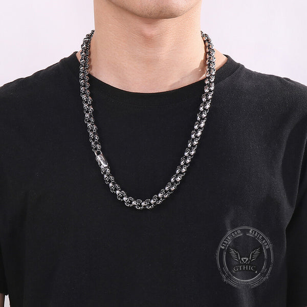 Heavy Skull Link Chain Stainless Steel Necklace