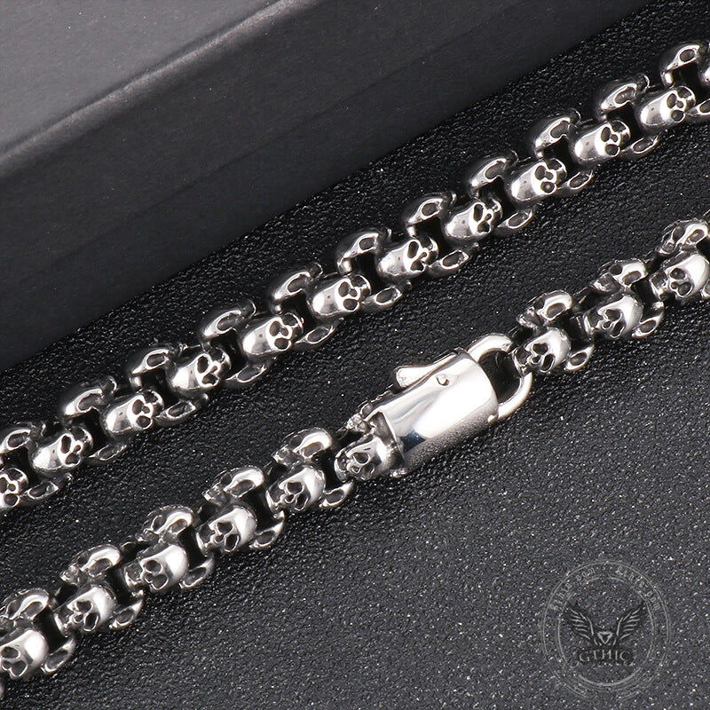 Heavy Skull Link Chain Stainless Steel Necklace