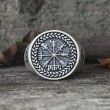 Helm of Awe Valknut Sterling Silver Viking Ring  | Gthic.com