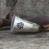 Helm of Awe Valknut Sterling Silver Viking Ring