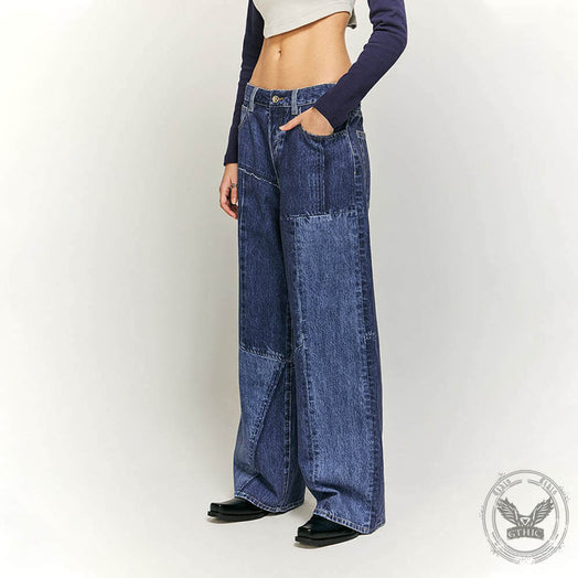 High Street Distressed Loose Straight Cotton Pants | Gthic.com