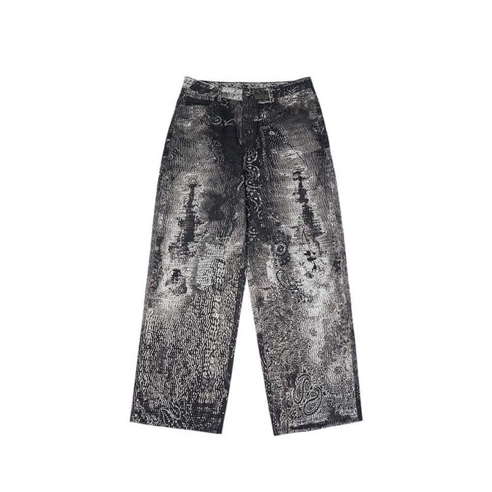 High Street Distressed Loose Straight Cotton Pants | Gthic.com