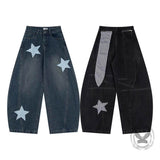 High Street Patchwork Star Rabbit Ear Scimitar Jeans | Gthic.com