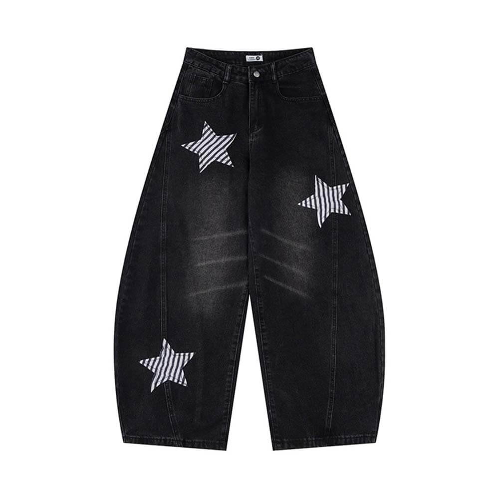 Pantalon Punk Homme en Coton Imprimé Crâne Patch