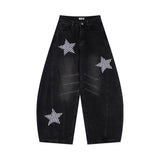 High Street Patchwork Star Rabbit Ear Scimitar Jeans