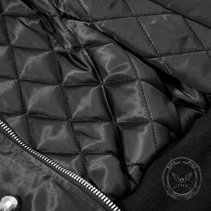 High Street Punk Detachable Fur Collar Flight Jacket