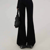 High Waist Flared Solid Color Pants | Gthic.com