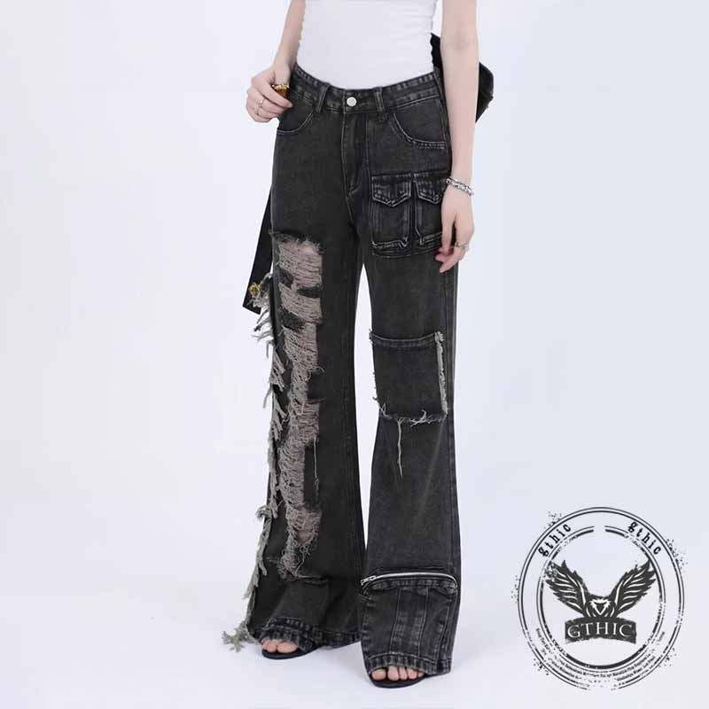 Hip-Hop American High Street Ripped Beggar Jeans