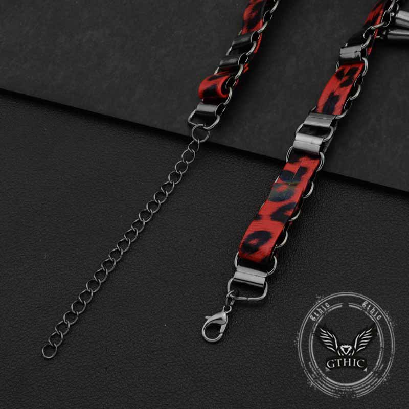 Hip-Hop Cross Rivet Stainless Steel Choker Necklace