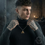 Hip-Hop Eye of Horus Stainless Steel Triangle Pendant | Gthic.com