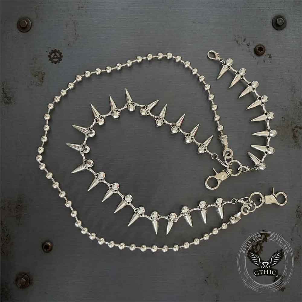 Hip-Hop Spiked Design Double Layer Alloy Pants Chain
