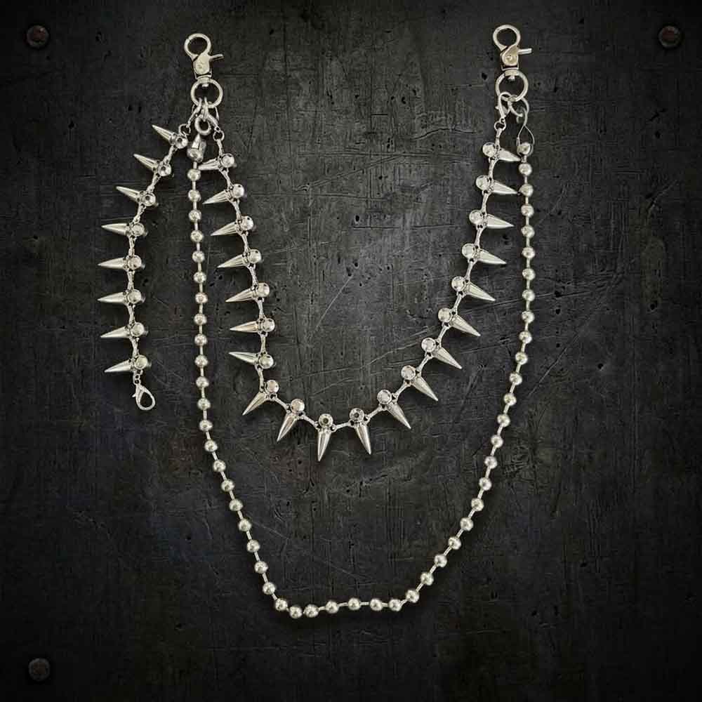 Hip-Hop Spiked Design Double Layer Alloy Pants Chain