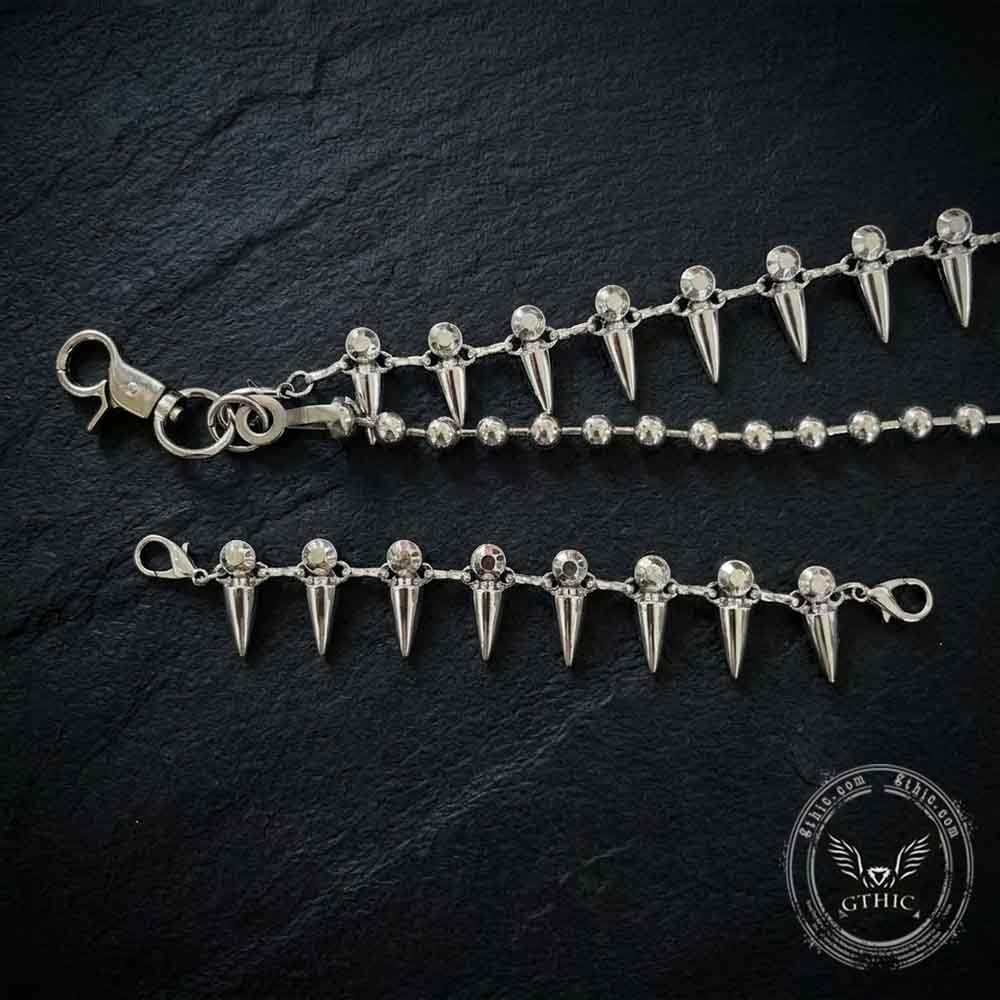 Hip-Hop Spiked Design Double Layer Alloy Pants Chain