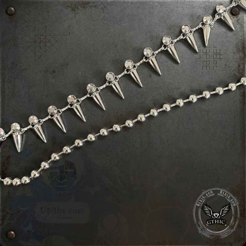 Hip-Hop Spiked Design Double Layer Alloy Pants Chain