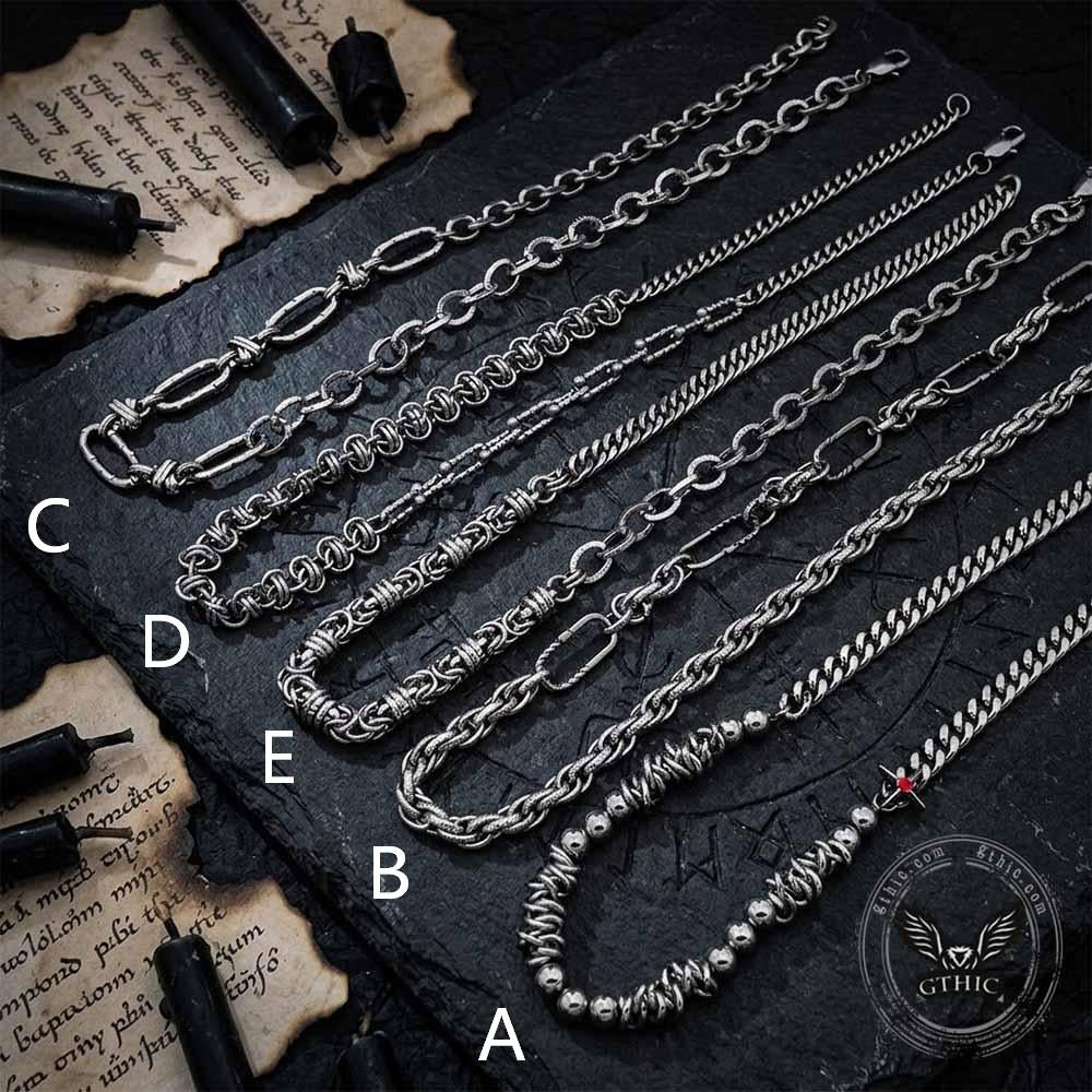 Hip-Hop Splicing Stainless Steel Clavicle Necklace