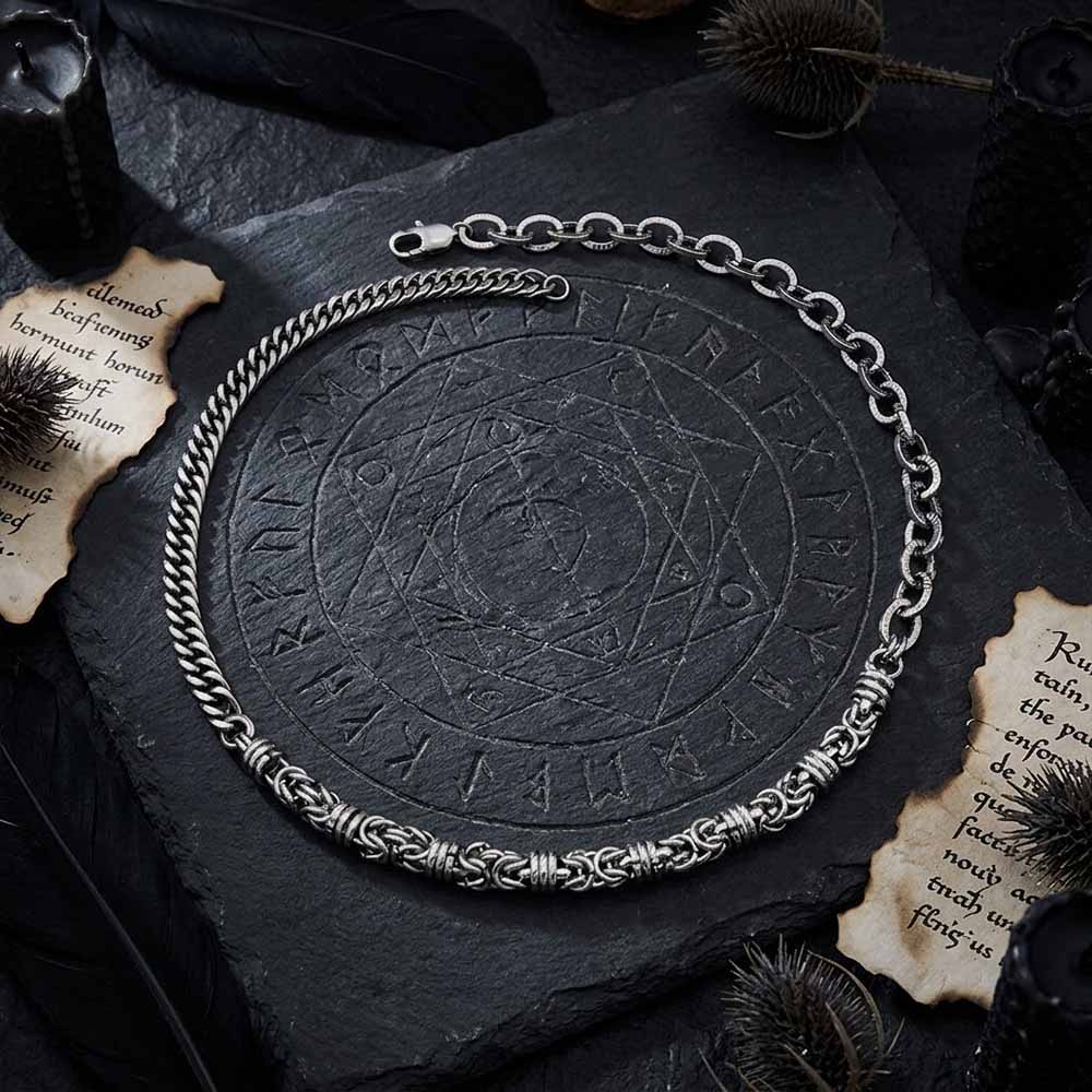 Hip-Hop Splicing Stainless Steel Clavicle Necklace