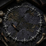 Hip-Hop Studded Spike Stainless Steel Clavicle Necklace | Gthic.com
