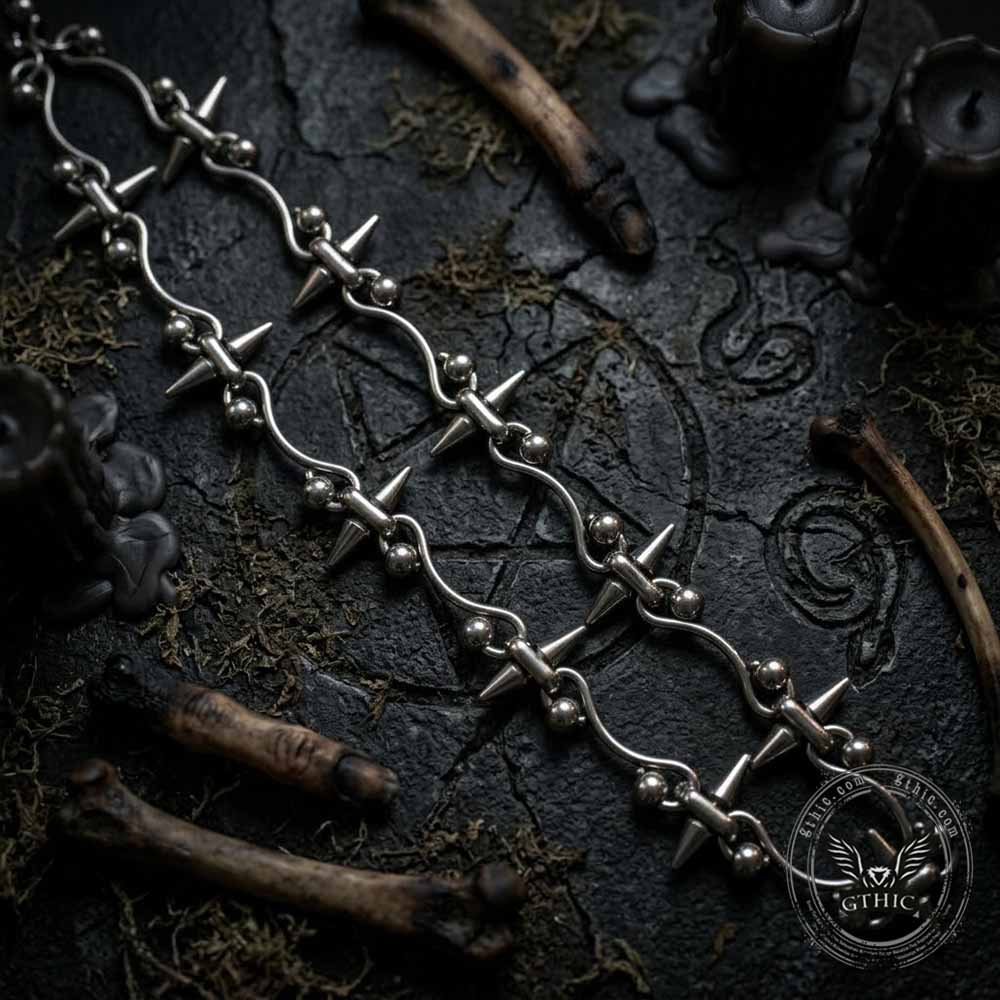 Hip-Hop Studded Spike Stainless Steel Clavicle Necklace