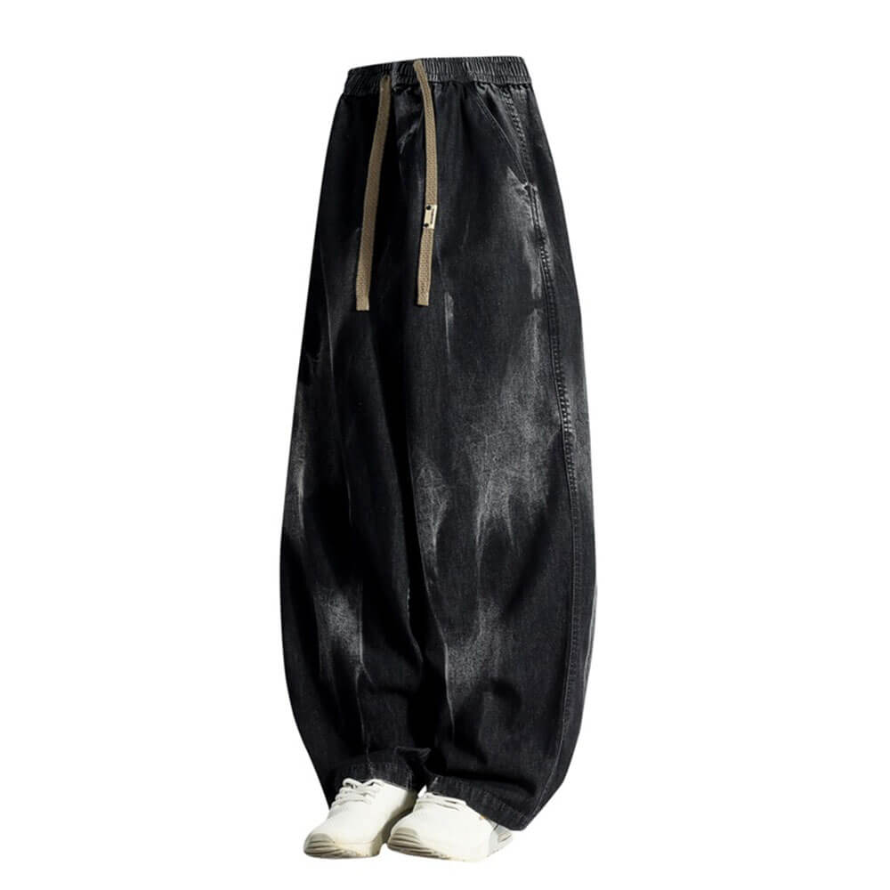 Hip-Hop Tie-Dye Gradient Design Wide-Leg Jeans