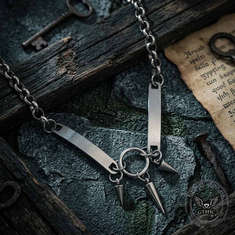 Hip-Hop Triple-Spike Stainless Steel Necklace