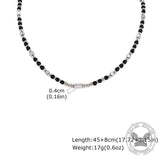 Hip-Hop Turquoise Bead Splicing Stainless Steel Necklace