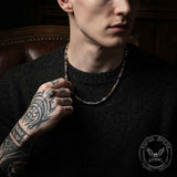 Hip-Hop Turquoise Bead Splicing Stainless Steel Necklace | Gthic.com