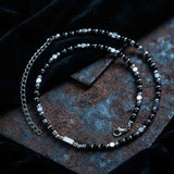 Hip-Hop Turquoise Bead Splicing Stainless Steel Necklace