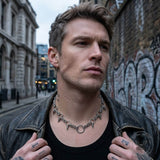 Hip-Hop Y2K Ring And Spikes Stainless Steel Choker Necklace | Gthic.com