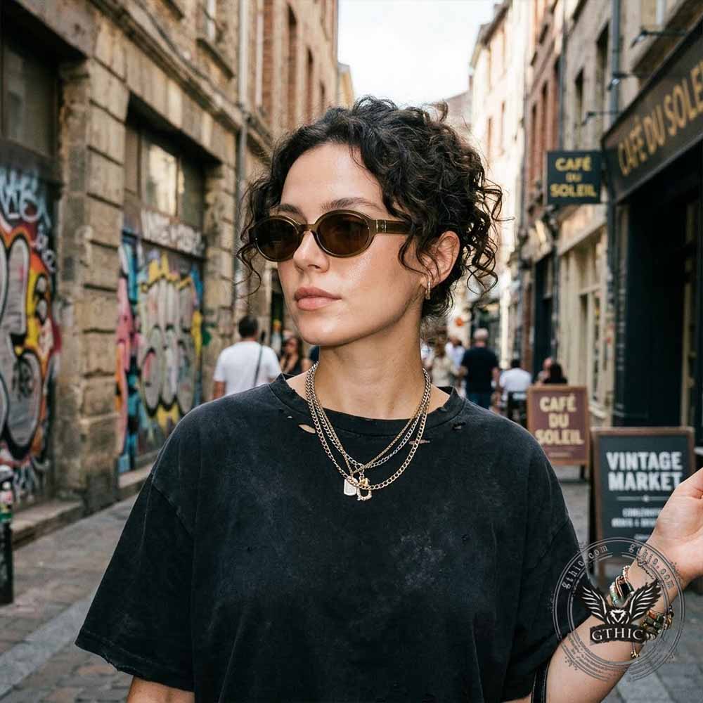 Hip Hop American Oval Polarized TR Sunglasses | Gthic.com