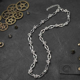 Hip Hop Barbed Wire Link Stainless Steel Necklace | Gthic.com
