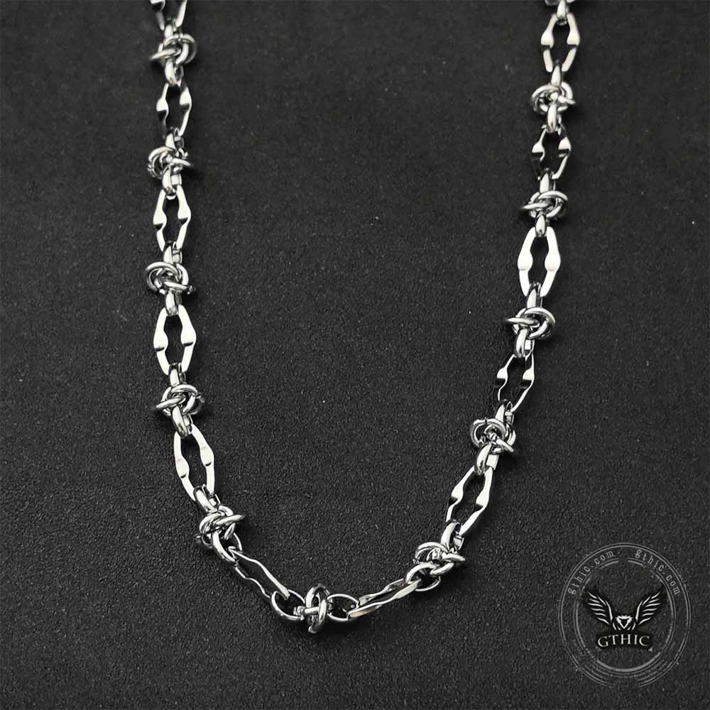 Hip Hop Barbed Wire Link Stainless Steel Necklace