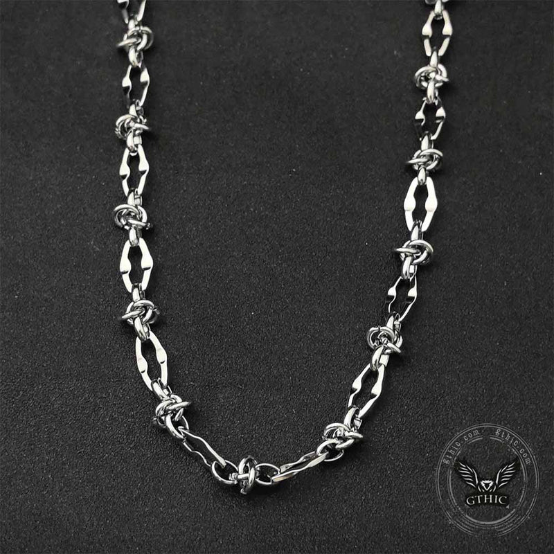 Hip Hop Barbed Wire Link Stainless Steel Necklace – GTHIC
