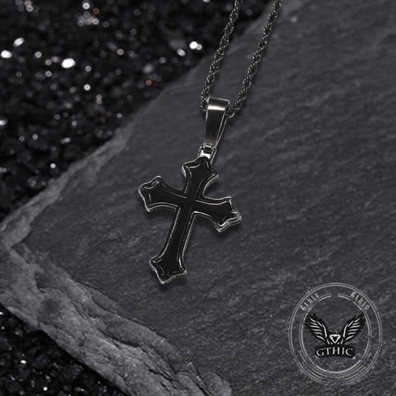 Hip Hop Cross Zircon Inlaid Copper Pendant