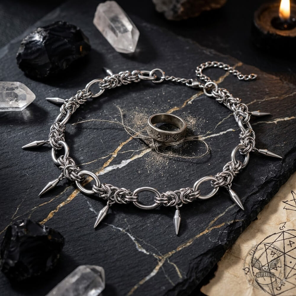 Hip Hop Cuban Stainless Steel Clavicle Necklace | Gthic.com