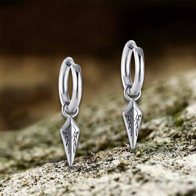 Hip Hop Dart Arrow Stainless Steel Drop Earrings 01 | Gthic.com