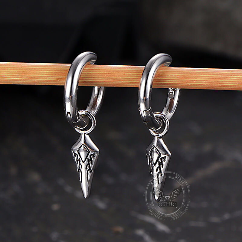 Hip Hop Dart Arrow Stainless Steel Drop Earrings