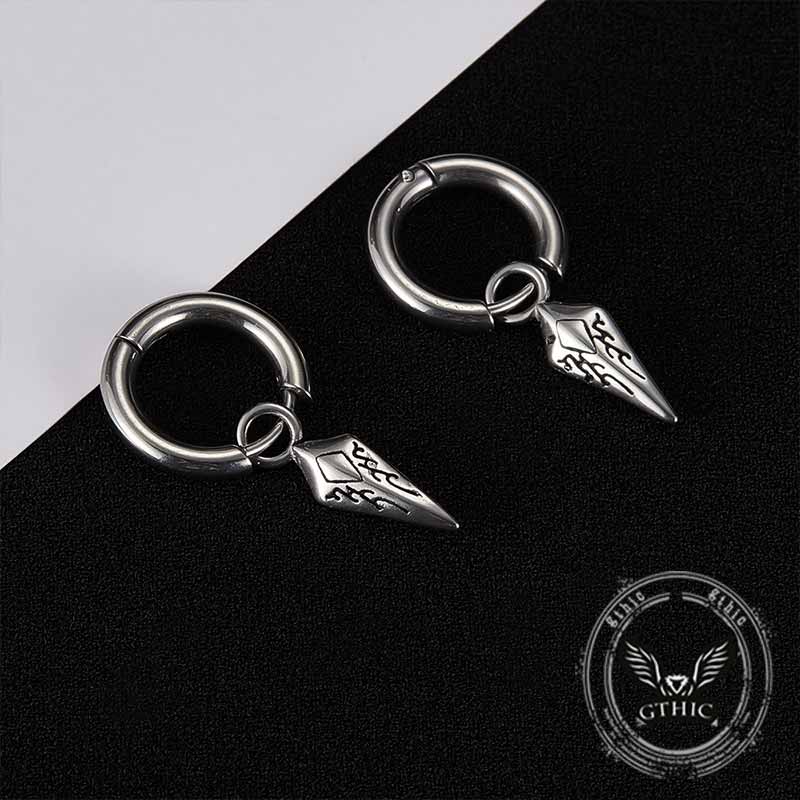 Hip Hop Dart Arrow Stainless Steel Drop Earrings
