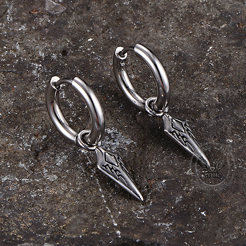 Hip Hop Dart Arrow Stainless Steel Drop Earrings