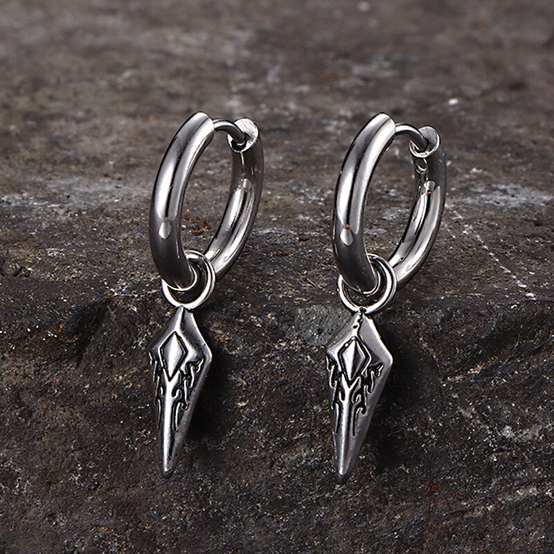 Hip Hop Dart Arrow Stainless Steel Drop Earrings