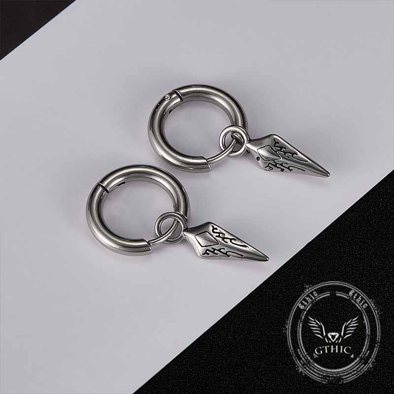 Hip Hop Dart Arrow Stainless Steel Drop Earrings