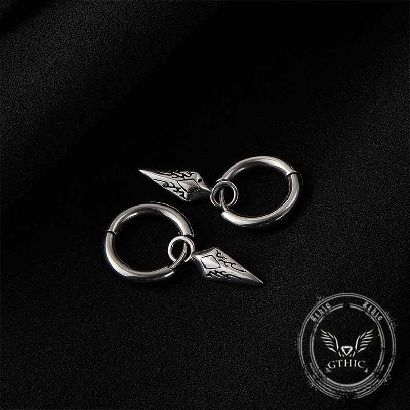 Hip Hop Dart Arrow Stainless Steel Drop Earrings