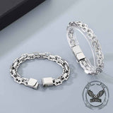Hip Hop Double Row Hollow Stainless Steel Bracelet | Gthic.com